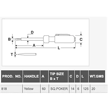 TAPARIA 818 Tester, Yellow, 1 Piece, 200 mm - Image 2